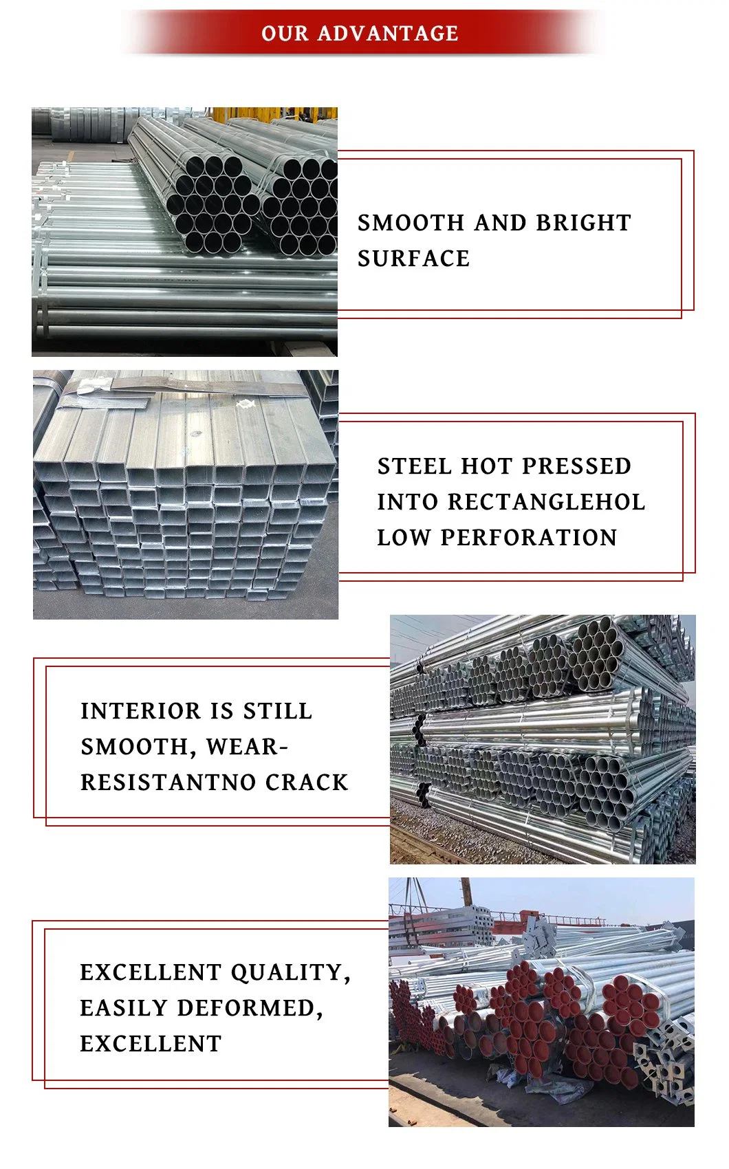 4X4 Square Tubing Back Annealing Galvanized Steel Round Tube in Stock