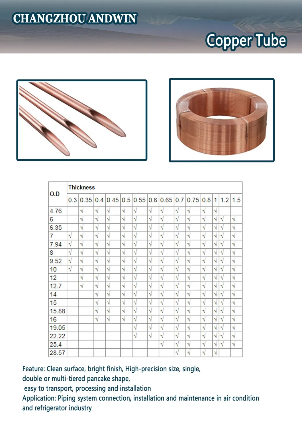 Air Conditioner and Refrigerator Pancake Coil AC Copper Capillary Tube