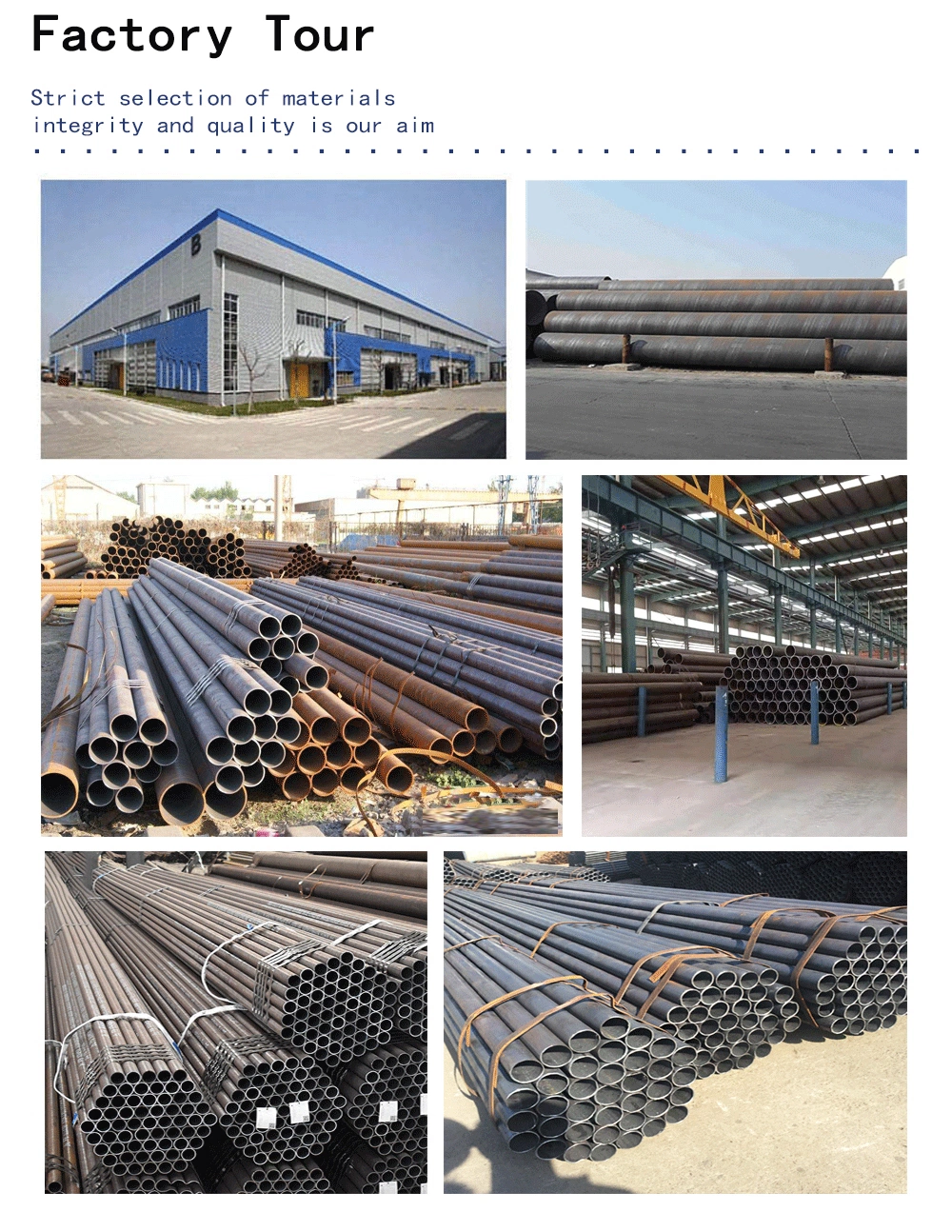 ASTM Ss 201 304 304L 316 316ti 310S 309S 430 904L 2205 Stainless Steel/Carbon/Aluminum/Galvanized Tube Seamless or Welded Round/Square/Rectangular/Hex/Oval Pipe