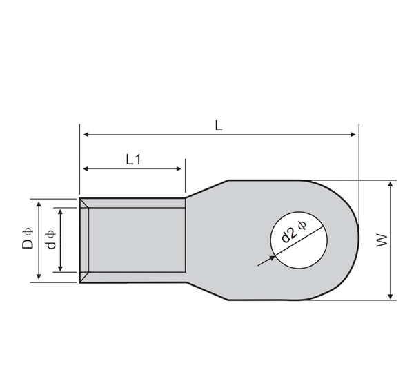 Tinned Copper Crimping Cable Terminal Lug, Battery Tube Ring Crimp Terminal Connectors