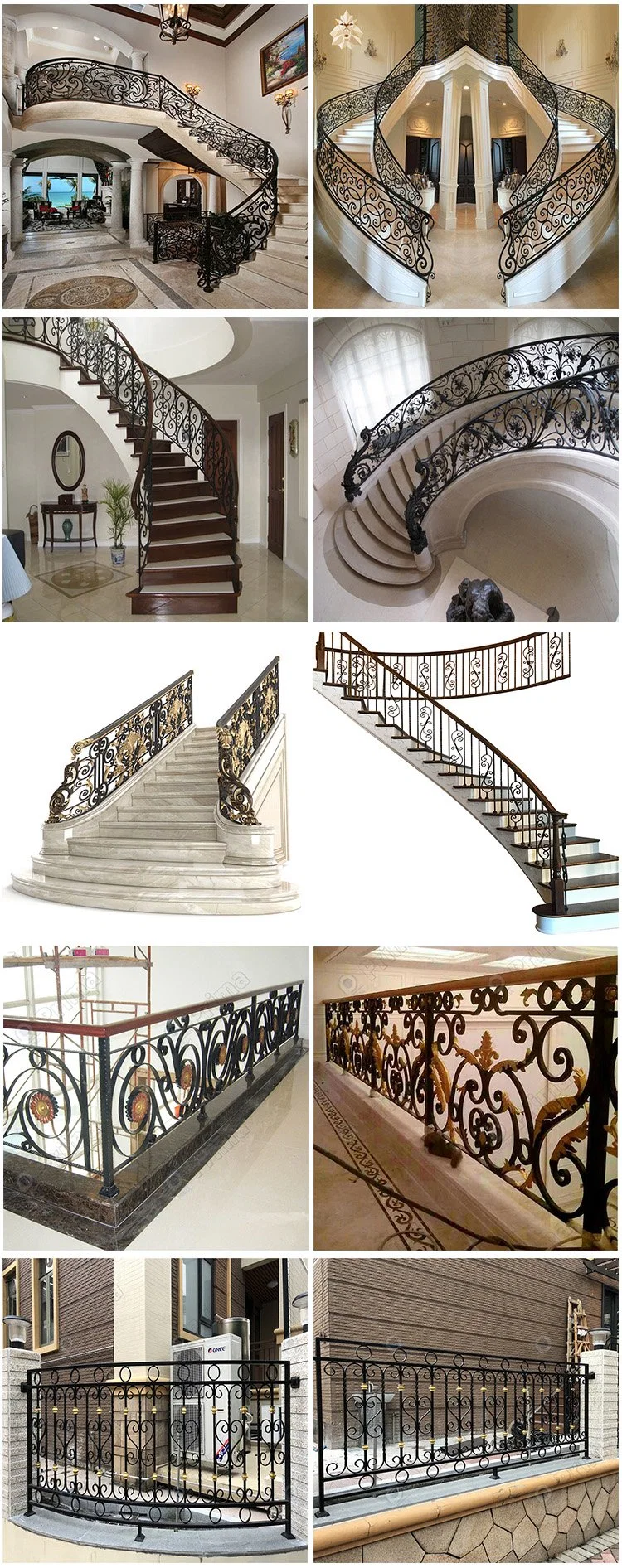 Metal Steel / Aluminum Tubular Fences Steel Railing Wrought Iron Fence Panel Decorative Fencing Aluminum Garden Fenc