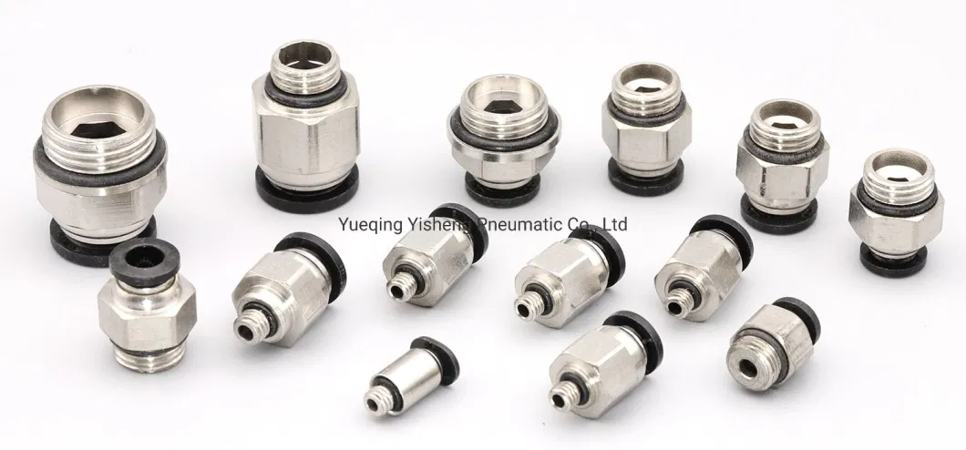 PC Series Pneumatic Straight Male NPT G-Threaded Quick Connect Air Tube Connector Copper Brass Push in Fitting Pneumatic Pipes Tube Fitting