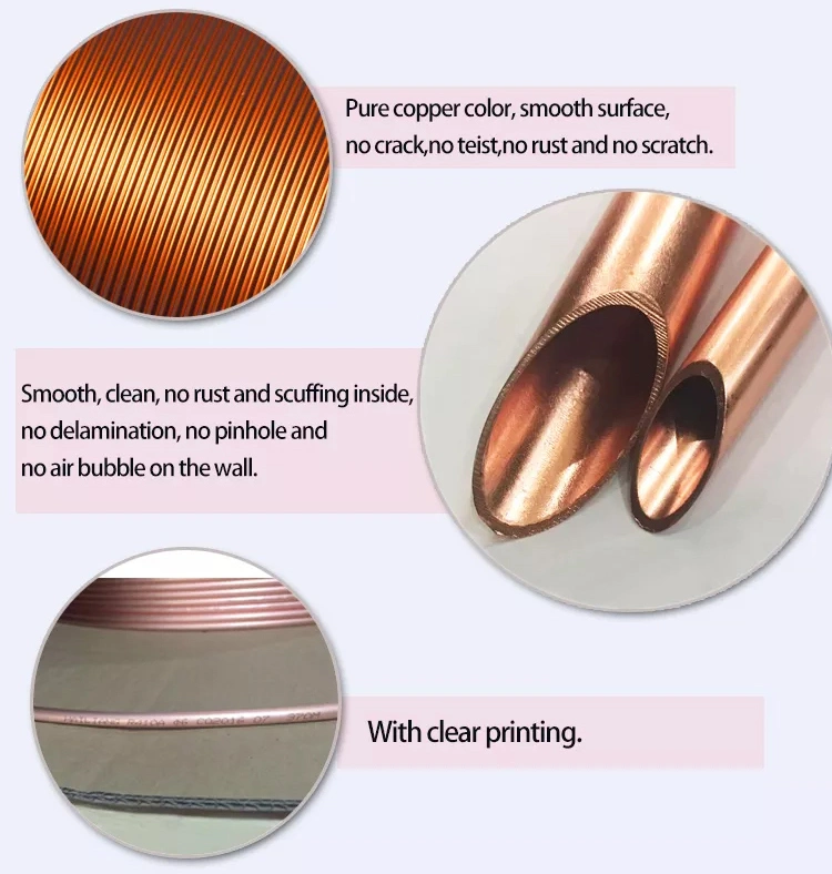 Copper Cold Drawn Seamless Straight Pure Copper Heat Tube Bare Copper Tube for Air Condition