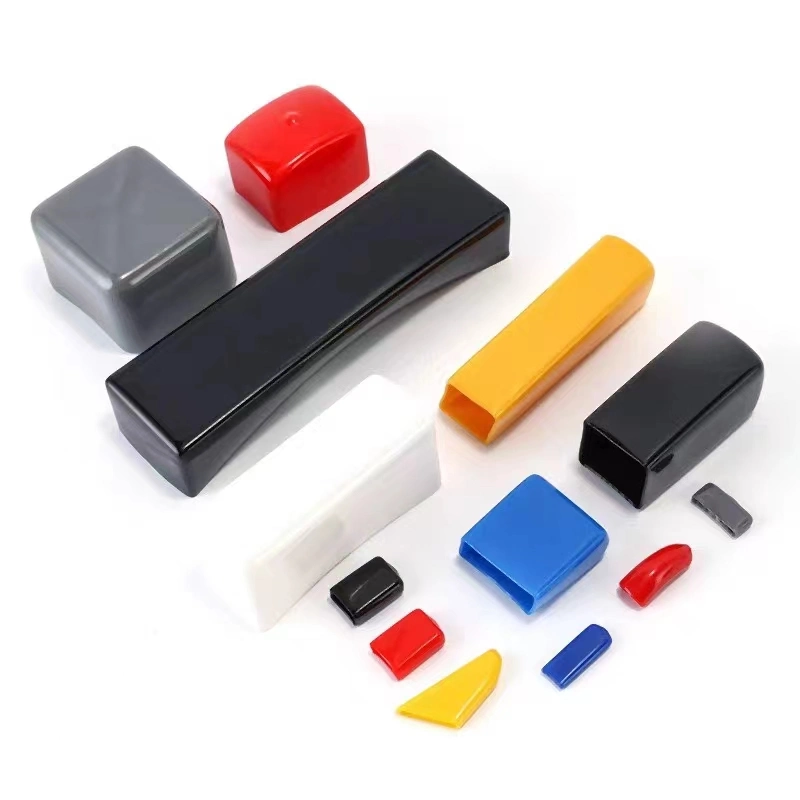 1X1, 2X2,1X2, 2.5X2.5, 3X3 Inch Soft PVC Flexible Vinyl Plastic Rubber Square End Caps for Packing Tubes,Copper Aluminum Unistrut Channel/ Stainless Steel Pipe