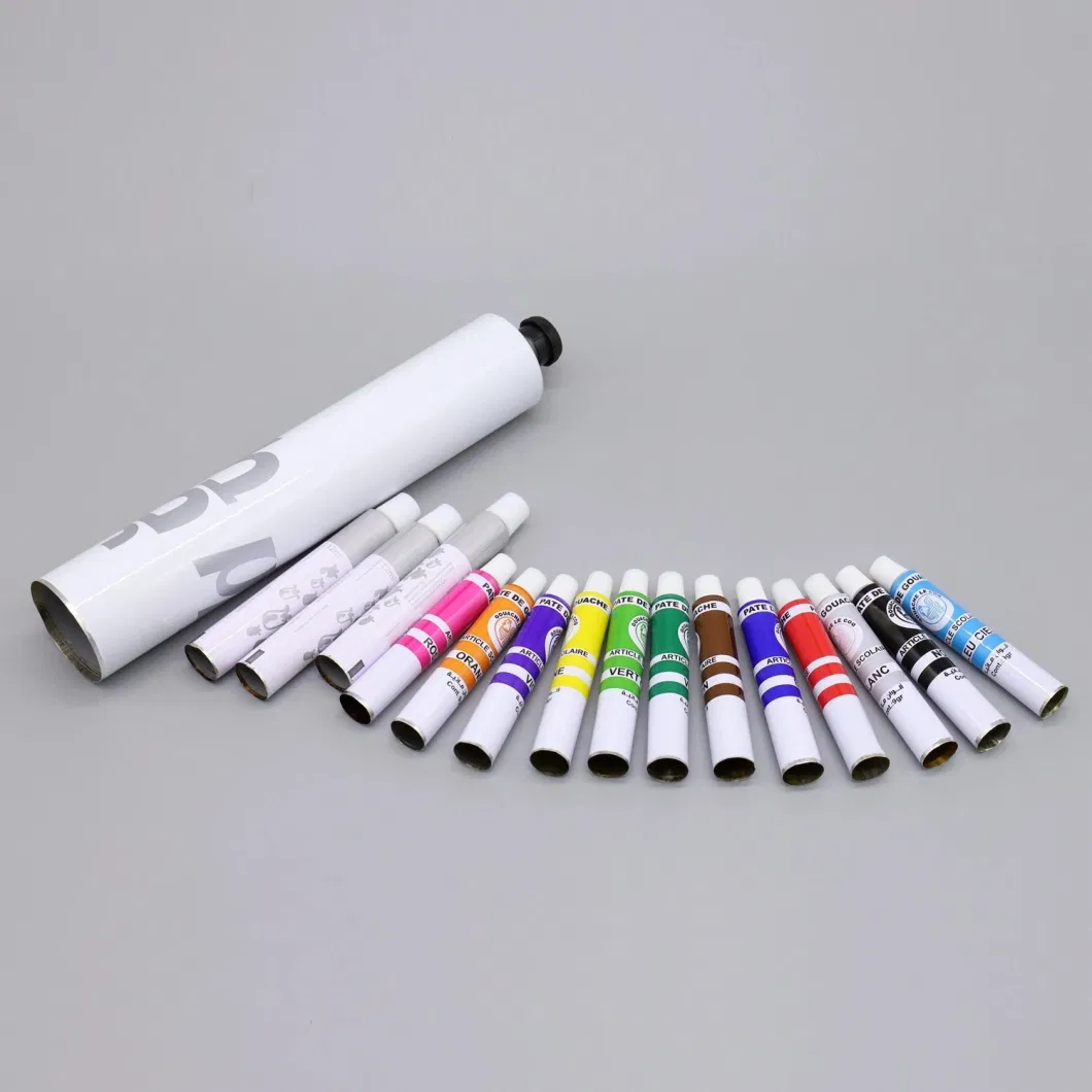 Glue Soft Enamel External Base Coat Round Shape Collapsible Aluminum Tube