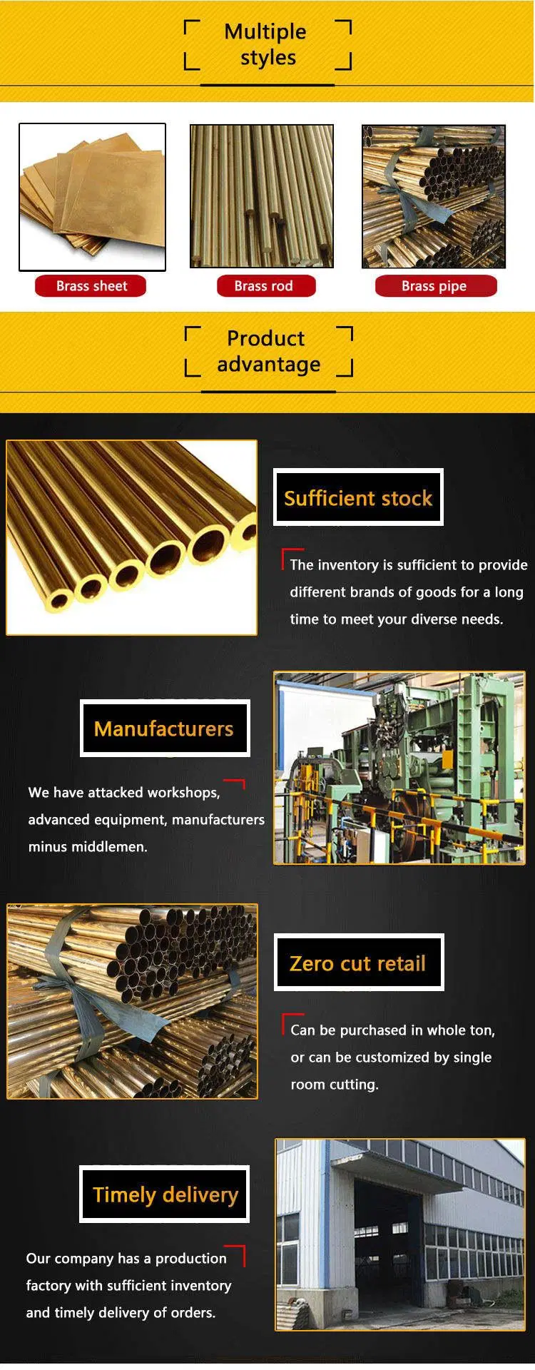 Chinese Factory Straight Copper Pipe Brass Tube Price Per Kg