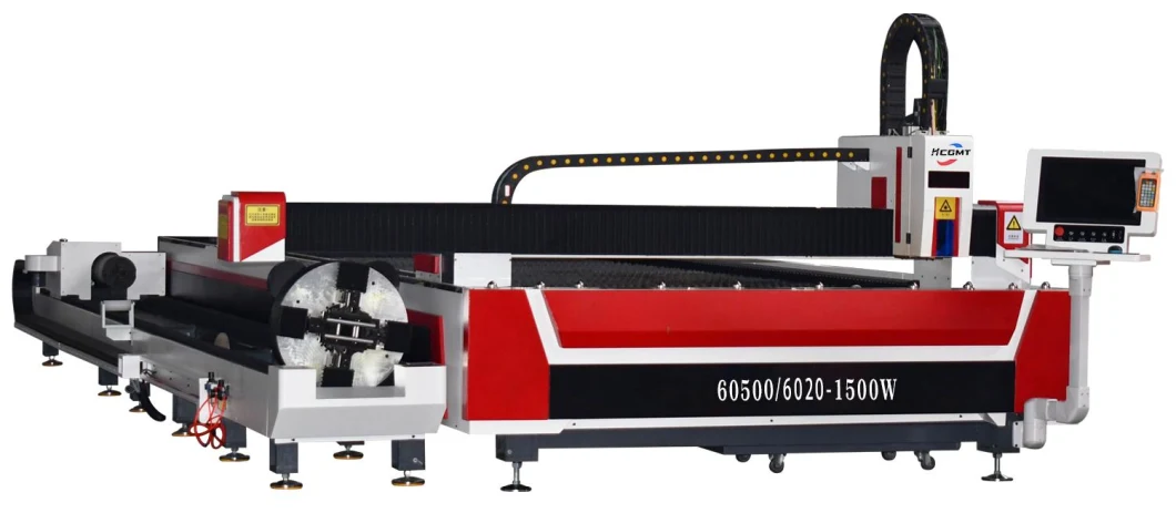 Hcgmt&reg; 1500W/500mm/6m/6*2m 2-in-1 Laser Cutting Machine for Aluminum/Copper/Carbon/Stainless Steel Sheet/Pipe Metal Cuting