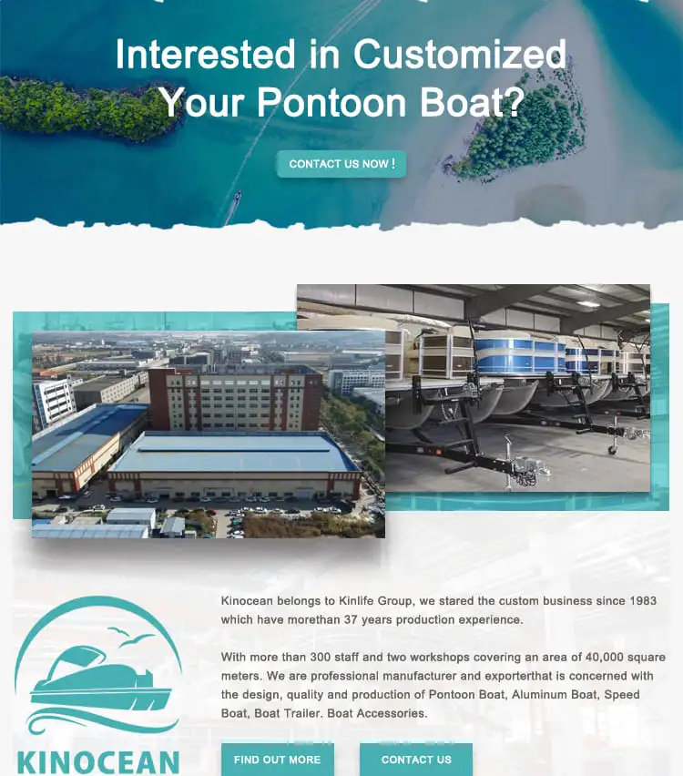 Kinocean Party Boat Accessories Aluminum Pontoons Manufacture