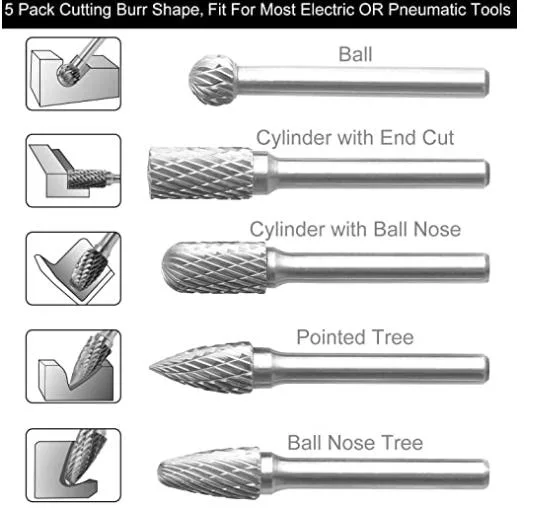 Solid Silver Solder Extra Long Shank Tungsten Carbide Rotary Burr Burrs