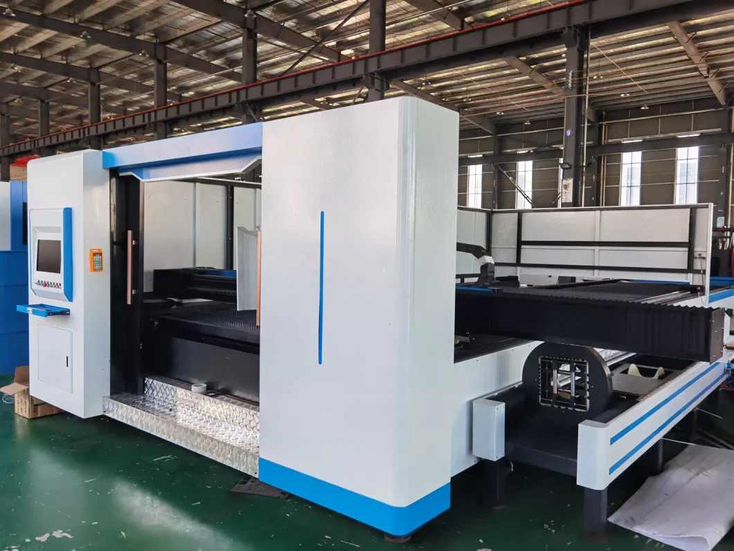 Metal Plate +Round/Square Tube Exchange Table Fiber Laser Cutting Machine for Steel Aluminum