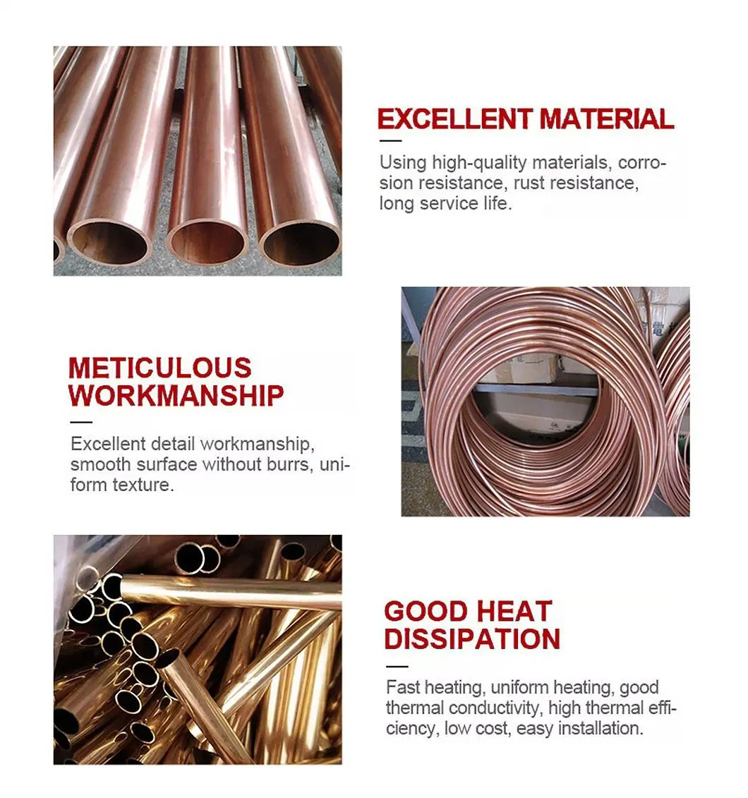 ASTM C24000/C26800/C27000 99.9% Purity Red Water Tube Insulated Straight Copper Pipe for Refrigerator