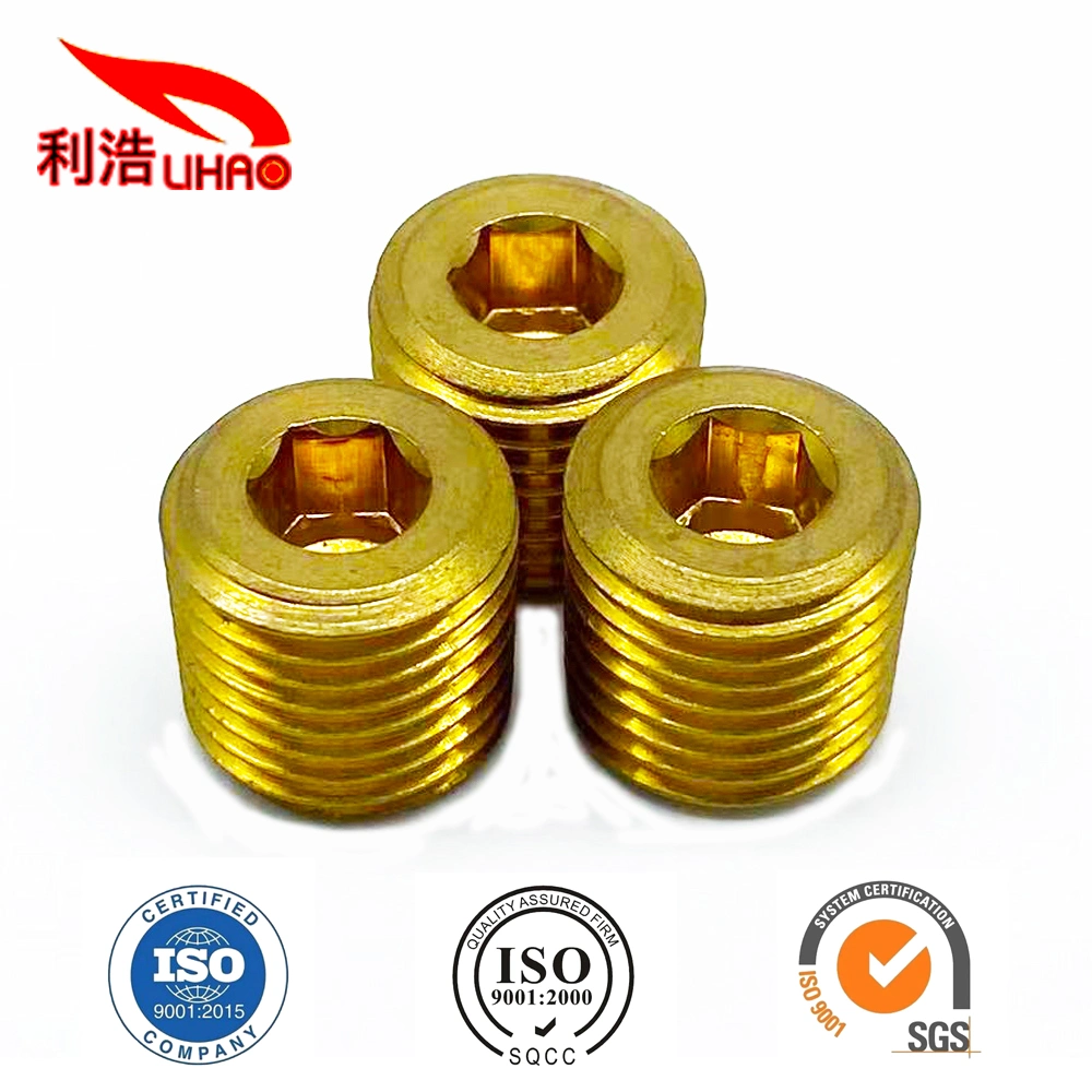 Brass Pipe Fitting NPT Male Countersunk Hex Head Plug Set Screw