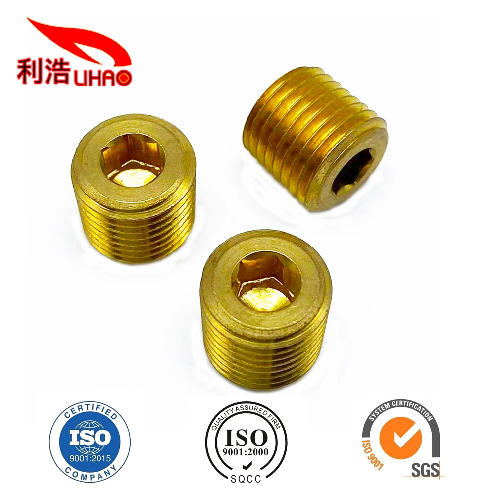 Brass Pipe Fitting NPT Male Countersunk Hex Head Plug Set Screw