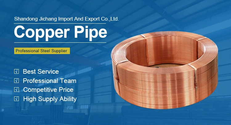 ASTM B280 B837 En 12735-1 C24000/C26800/C270001/2&quot; 3/4&quot; Air Conditioner Connecting Tube Material C1020 Special Tempers on Request Hollow Copper Pipe