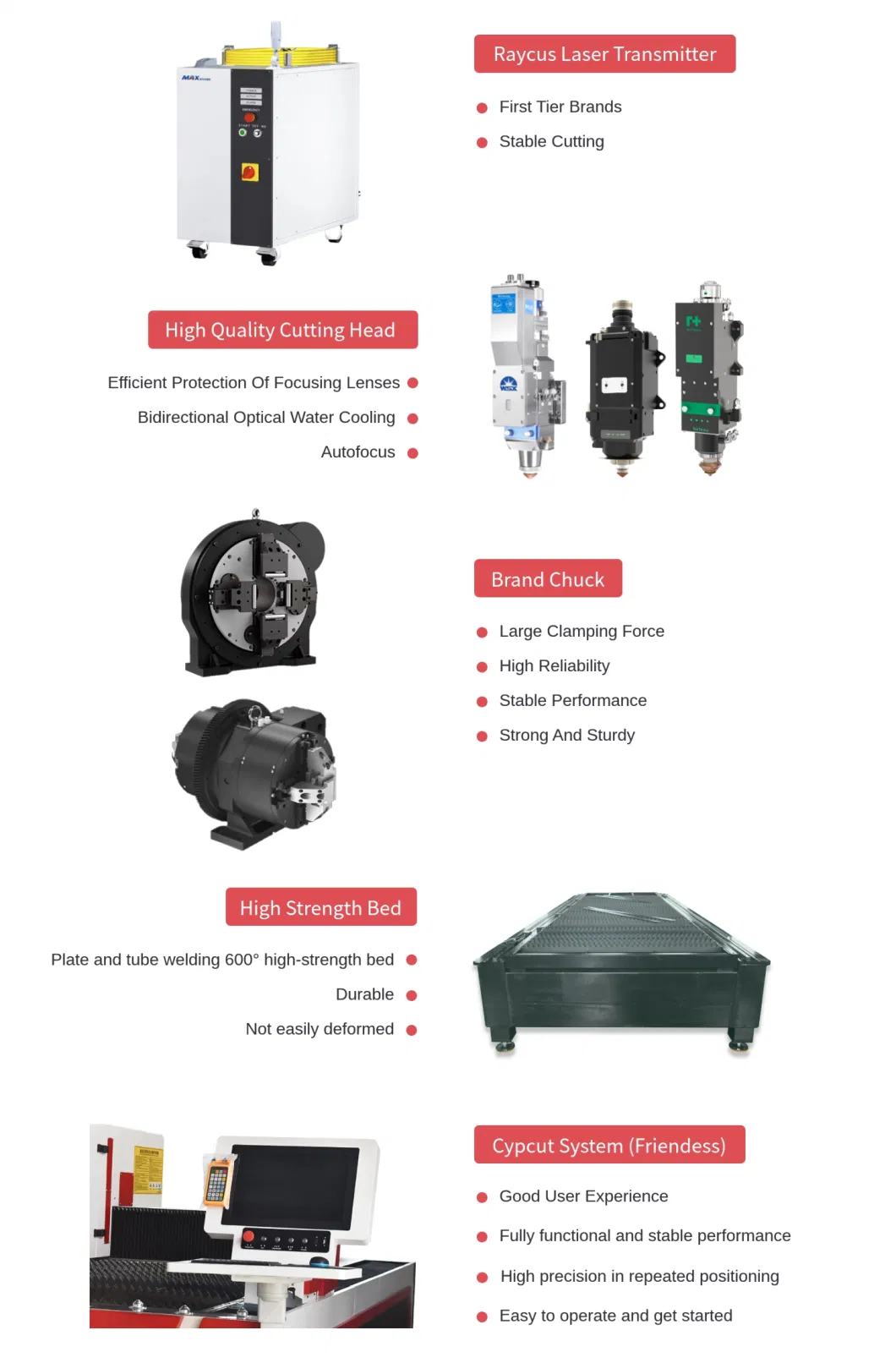 Hcgmt&reg; 1500W/500mm/6m/6*2m 2-in-1 Laser Cutting Machine for Aluminum/Copper/Carbon/Stainless Steel Sheet/Pipe Metal Cuting