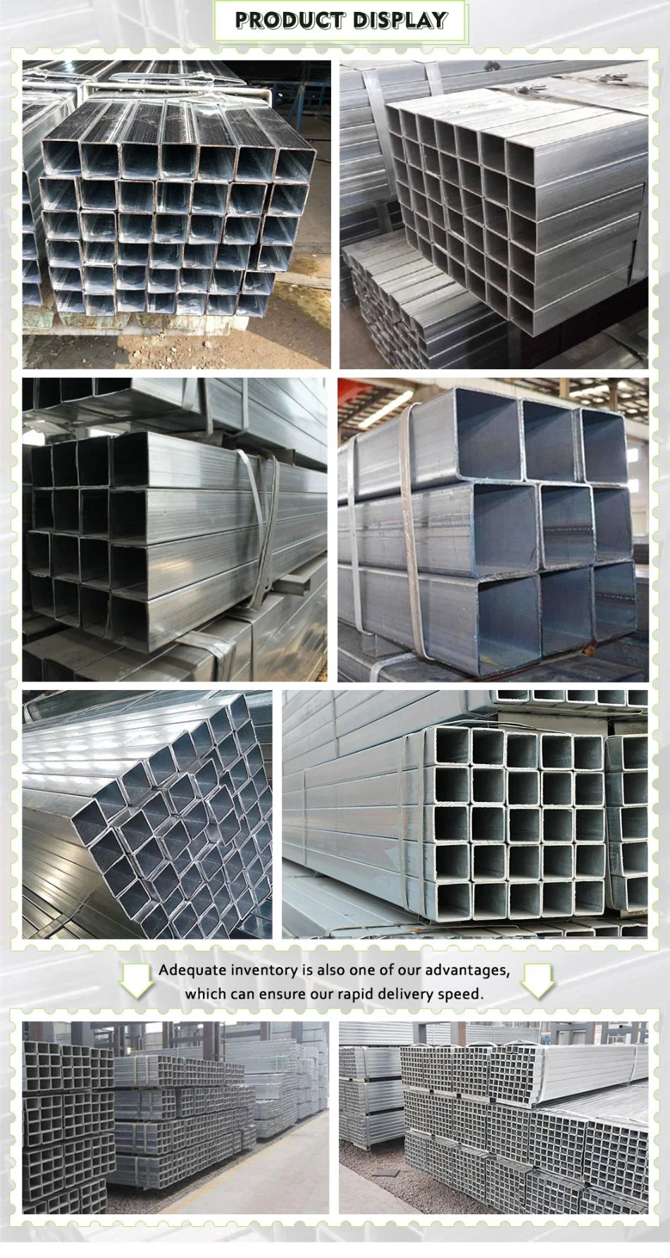 Factory Price Size Custom Gi Gl Galvanized Aluminum Galvalume Rectangular Square Aluzinc Zinc Coated Steel Pipe Tube for Truss