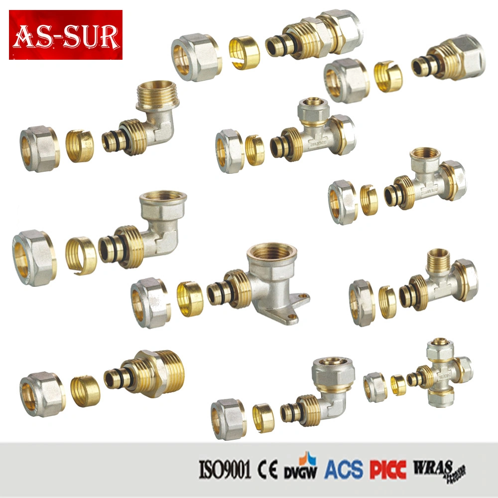 Ce Approved Copper Brass Tube Plumbing Hose Compression Pipe Fitting