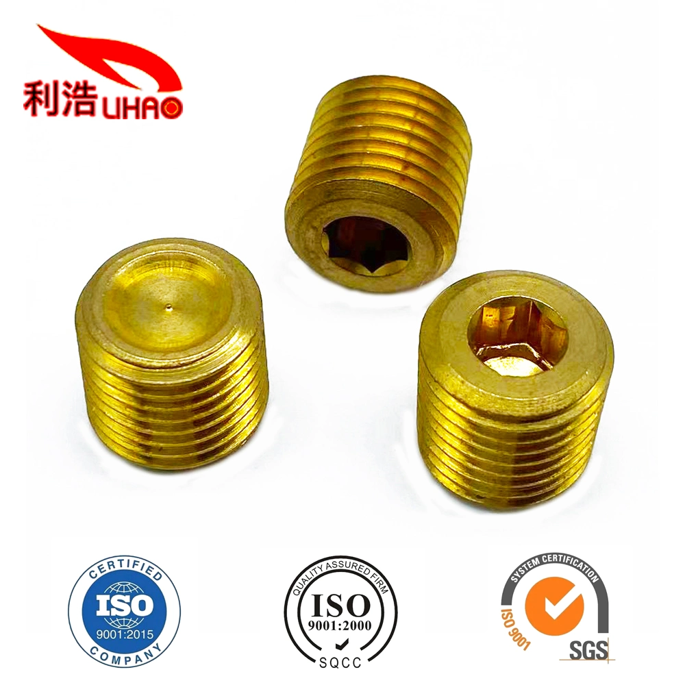 Brass Pipe Fitting NPT Male Countersunk Hex Head Plug Set Screw