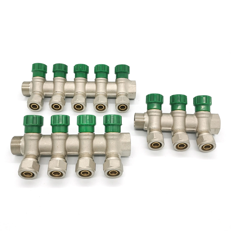 Underfloor Heating Brass Manifold En12461 Movable Connector Brass Manifold House Water Supply for Pex-Al-Pex Pipe