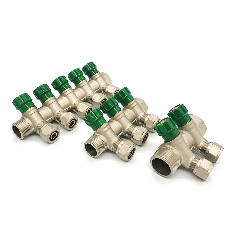 Underfloor Heating Brass Manifold En12461 Movable Connector Brass Manifold House Water Supply for Pex-Al-Pex Pipe