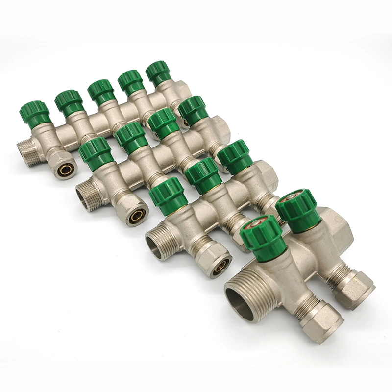 Underfloor Heating Brass Manifold En12461 Movable Connector Brass Manifold House Water Supply for Pex-Al-Pex Pipe