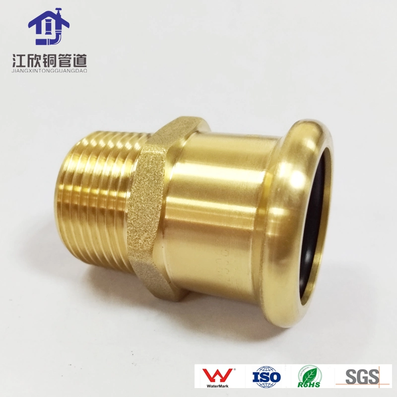 Brass Press Adapter Copper M-Profile Press Plumbing Pipe Connector