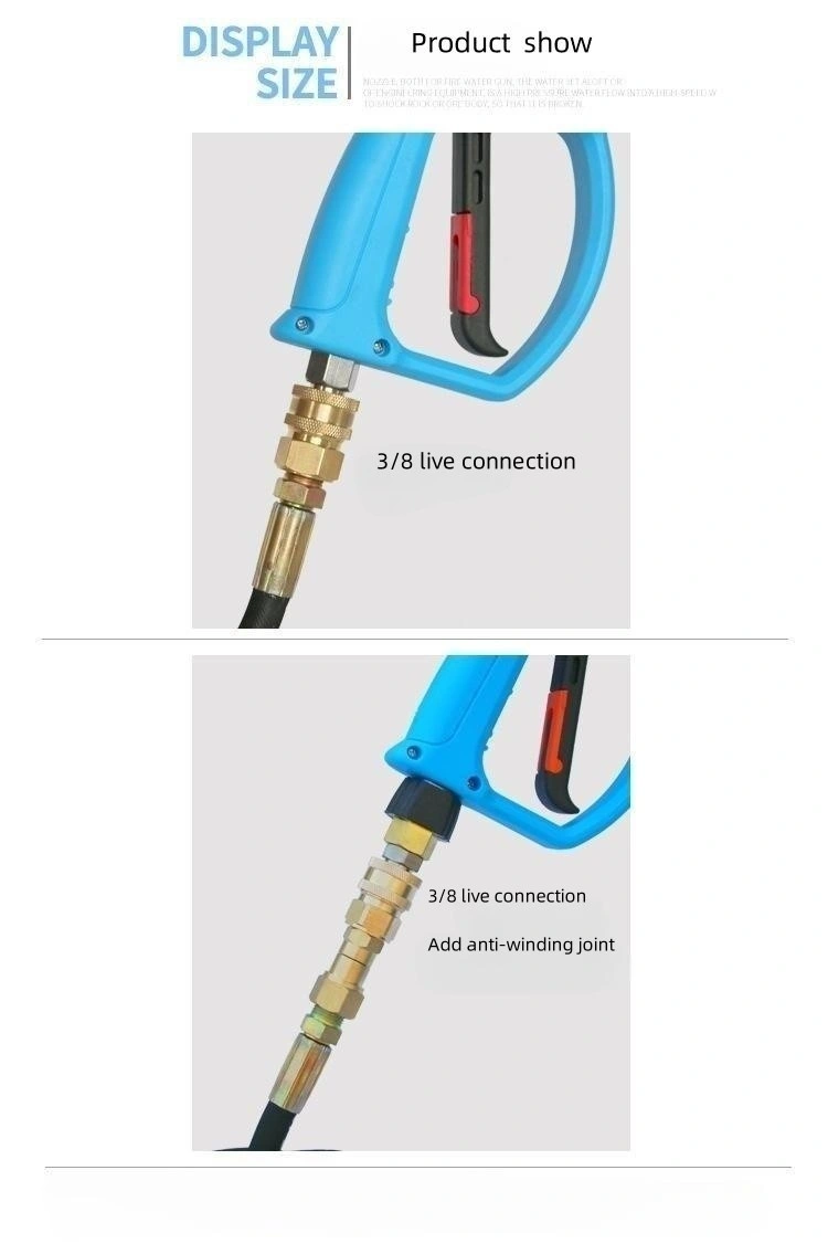 Cleaning Machine Connector 3/8 Quick Insert 1/4 Loose Water Gun Pipe Copper Connector Stainless Steel Anti-Winding Connector