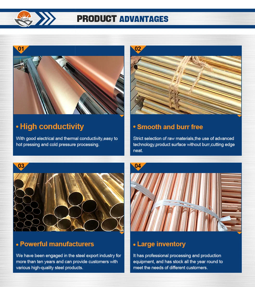 China Complete Specifications Thick-Walled Pure Copper Tube Industrial Hollow Round Copper Tube