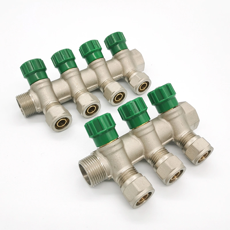 Underfloor Heating Brass Manifold En12461 Movable Connector Brass Manifold House Water Supply for Pex-Al-Pex Pipe