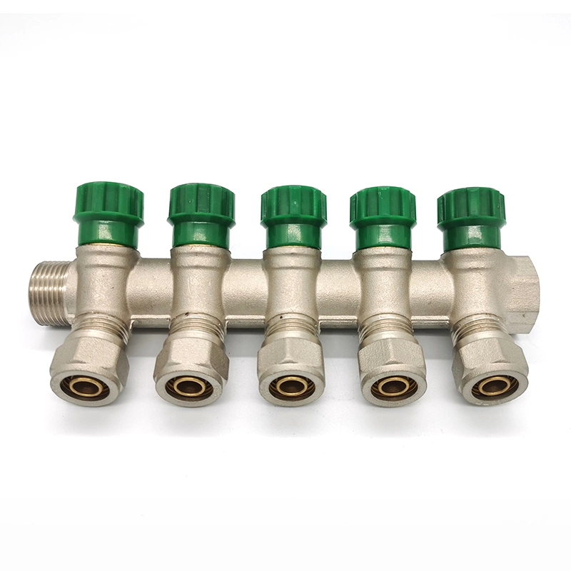 Underfloor Heating Brass Manifold En12461 Movable Connector Brass Manifold House Water Supply for Pex-Al-Pex Pipe