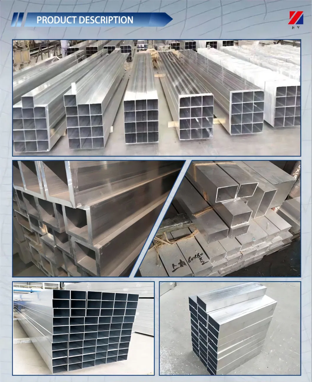 1000-8000 Series Aluminum Alloy Square Tube Extruded Rectangular Tubes Pipes Tubes