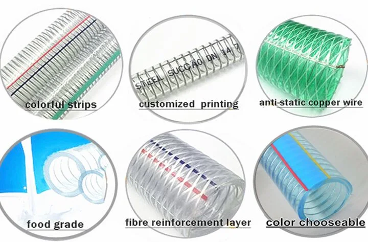 Flexible Reinforced Plastic Hose Wire Reinforced Tubing for Suction