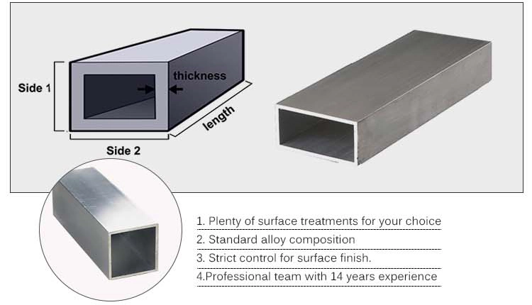 Aluminum Square Tube Extruded Rectangular Tube