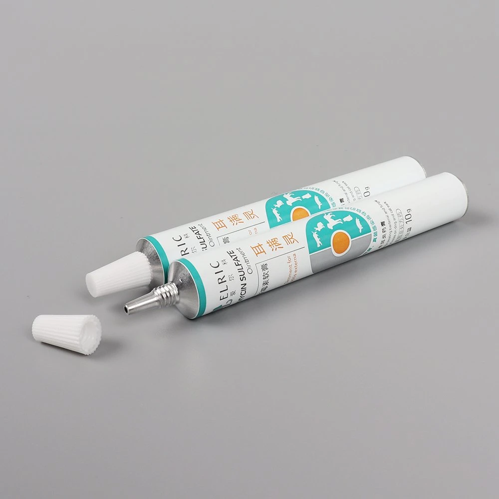 Eye Ointment Collapsible/Foldable Aluminum Tube Long Nozzle Pointy Cap Pharmaceutical Packaging Tube