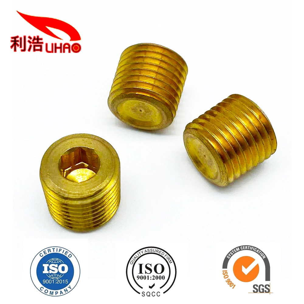 Brass Pipe Fitting NPT Male Countersunk Hex Head Plug Set Screw