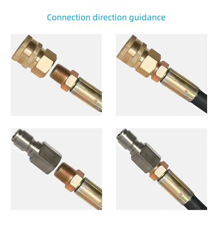 Cleaning Machine Connector 3/8 Quick Insert 1/4 Loose Water Gun Pipe Copper Connector Stainless Steel Anti-Winding Connector