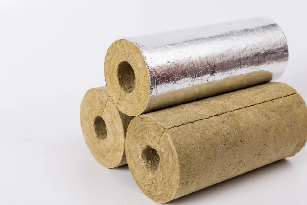 Aluminum Foil Mineral Rock Wool Pipe for Exhaust Pipe Insulation