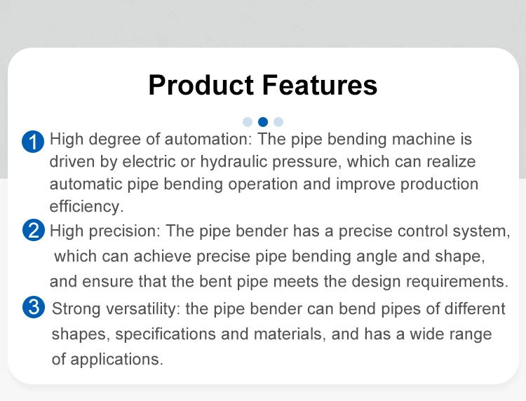 Pipe Bending Machine Manufacturer Hydraulic Iron Copper Galvanized Stainless Steel Pipe