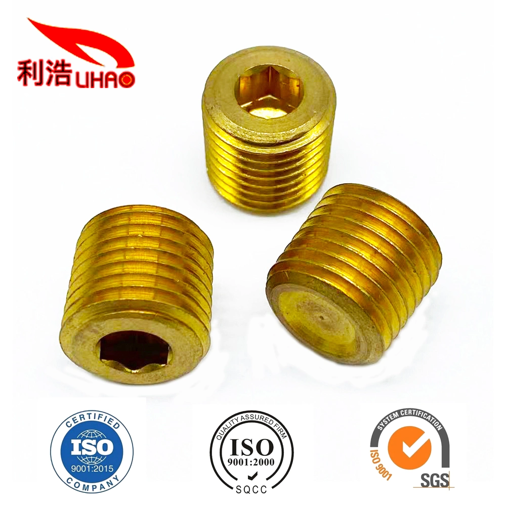 Brass Pipe Fitting NPT Male Countersunk Hex Head Plug Set Screw