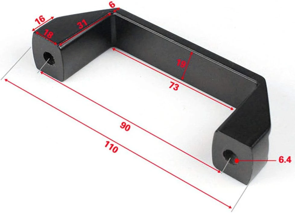 Best Square Aluminum Alloy Toolbox Pull Handle with Black Tube