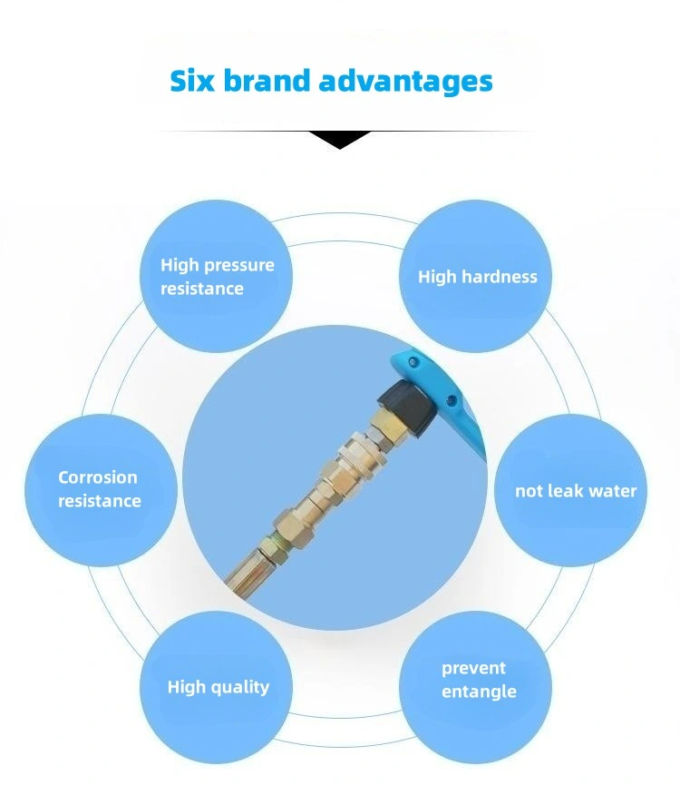Cleaning Machine Connector 3/8 Quick Insert 1/4 Loose Water Gun Pipe Copper Connector Stainless Steel Anti-Winding Connector