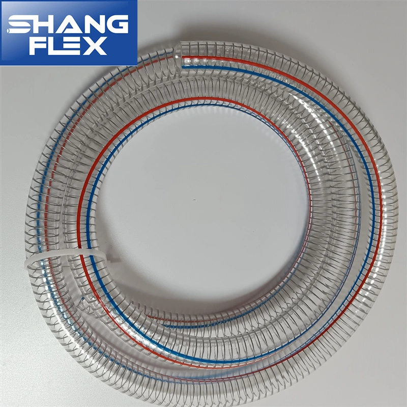 PVC Reinforced Tubing with Spiral Steel Wire High Pressure Flexible Vinyl Hose