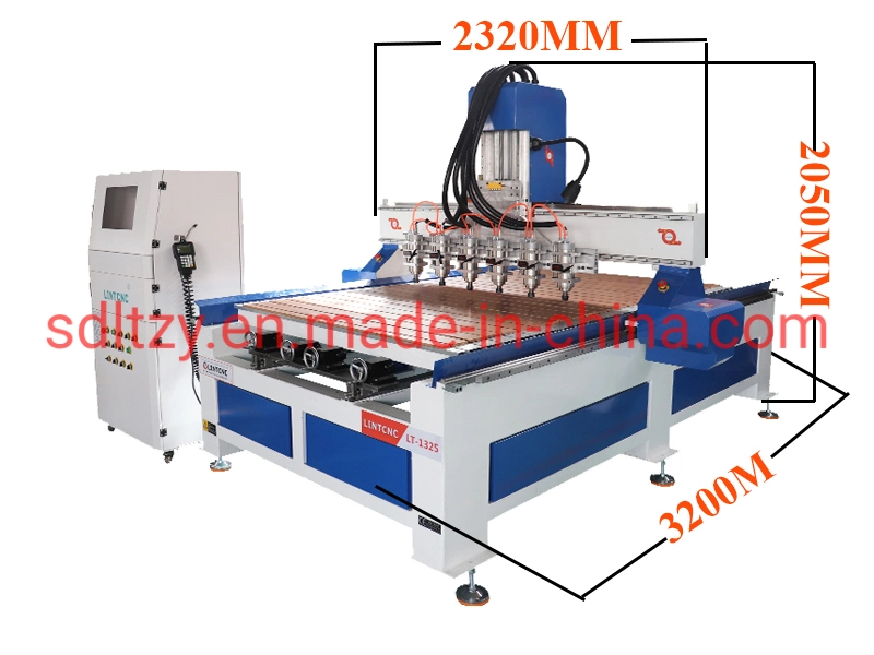 4 Spindles Woodworking Machine CNC Router 1325 with 2.2kw Spindle