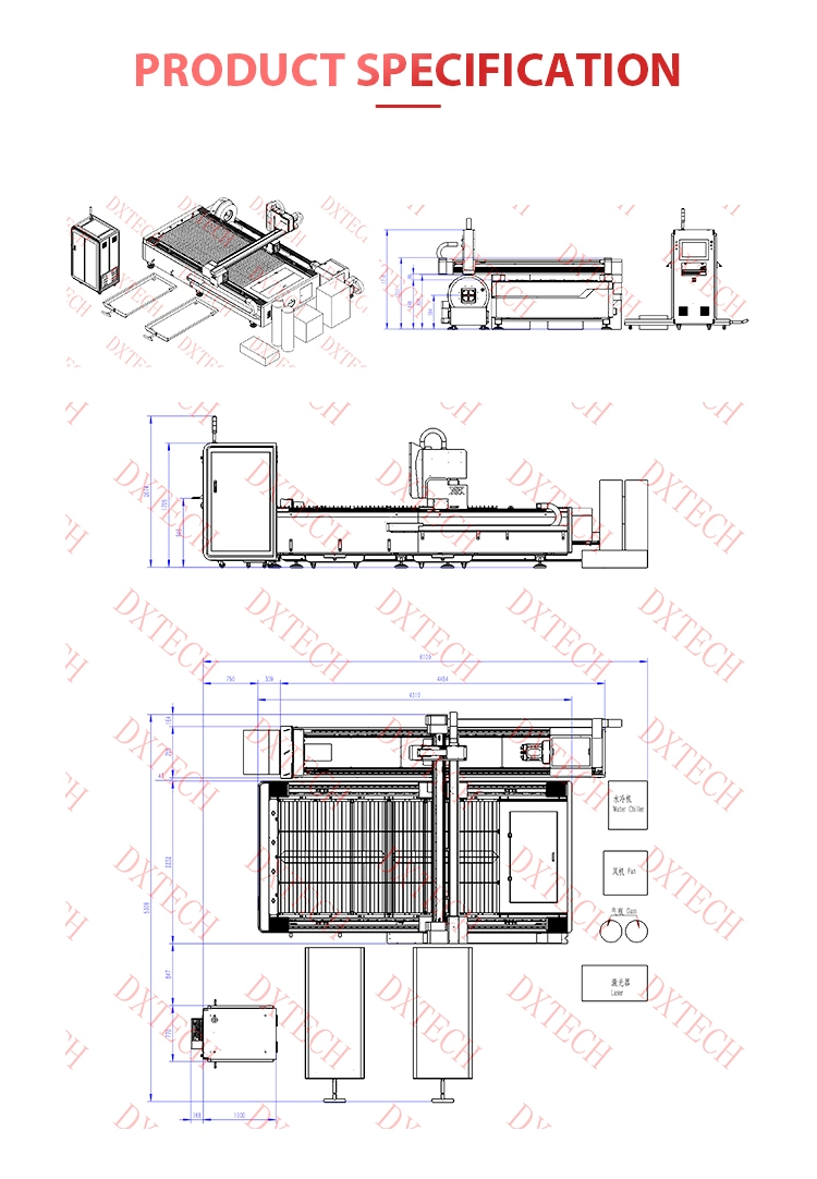 Factory Price 1000W 2000W Sheet Tube Metal Laser Cutting Machine for Construction Steel Structure Steel Roofing Production