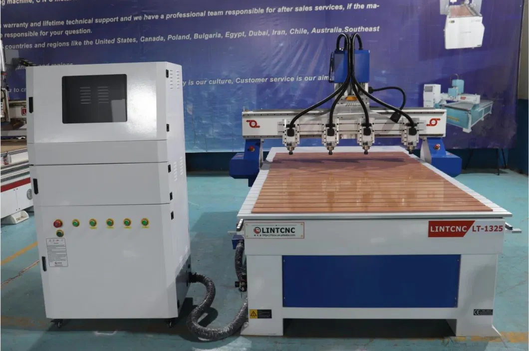 4 Spindles Woodworking Machine CNC Router 1325 with 2.2kw Spindle