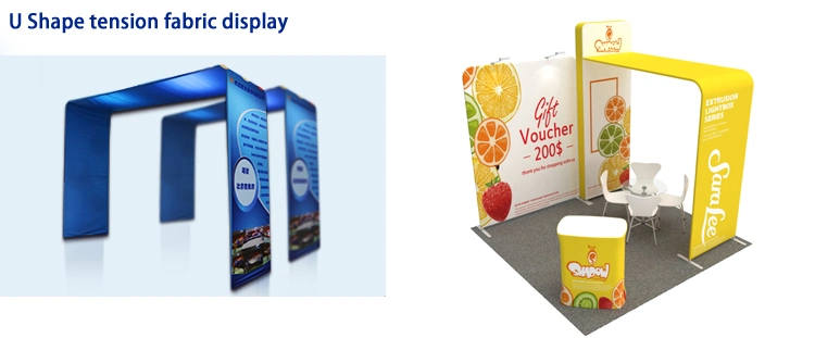 Aluminum Tube Tension Fabric Advertising Circle ED Lightbox Ceiling Hanging Banner for Trade Show