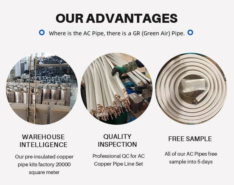 HVAC Twin Insulated Copper Pipe 3m/15m/20m/30m Insulated Copper Tube for Split Air Conditioner Pipe Kit