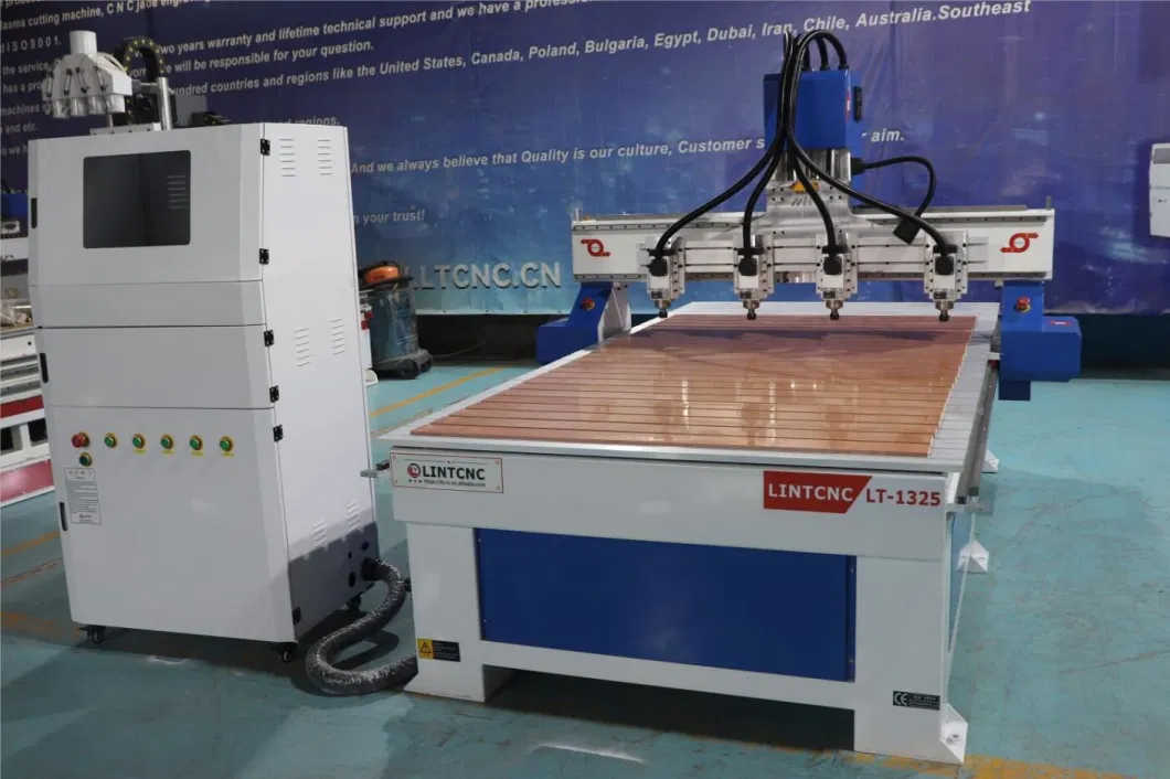 4 Spindles Woodworking Machine CNC Router 1325 with 2.2kw Spindle