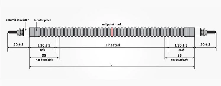 Hot Runner Molds Manifolds Flexible Bending Tubular Heater Heating Tubes