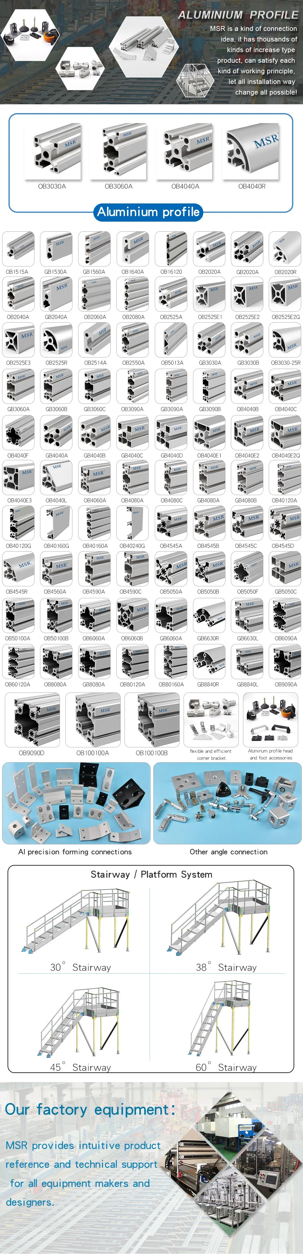 D28f Aluminium Tube for Connecting T Slot Aluminium Profile